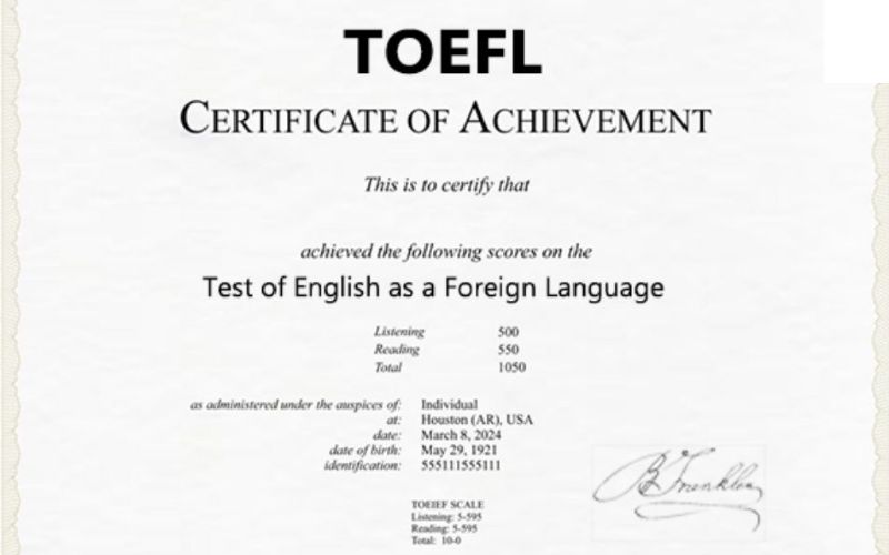 Chứng chỉ tiếng Anh TOEFL