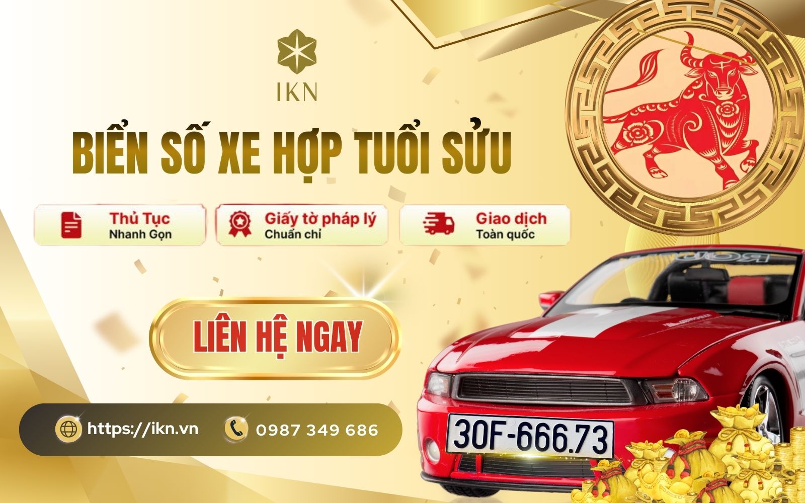 Mua biển số xe hợp tuổi Sửu đẹp, giá tốt tại IKN